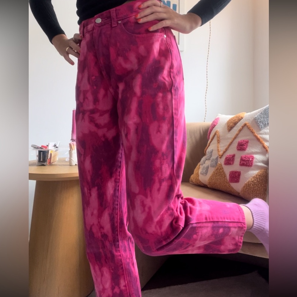 Pink Tie Dye Jeans